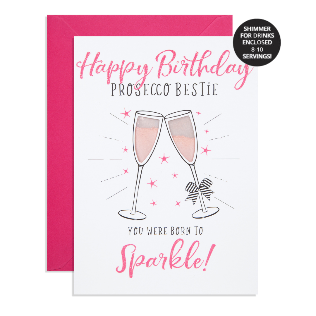 Bedazzled Drink Shimmer Birthday Cards - Quirk Space