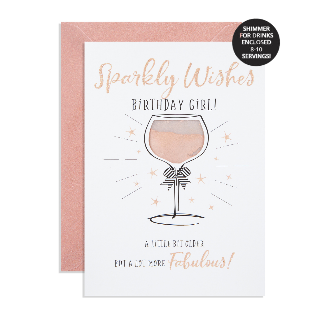 Bedazzled Drink Shimmer Birthday Cards - Quirk Space