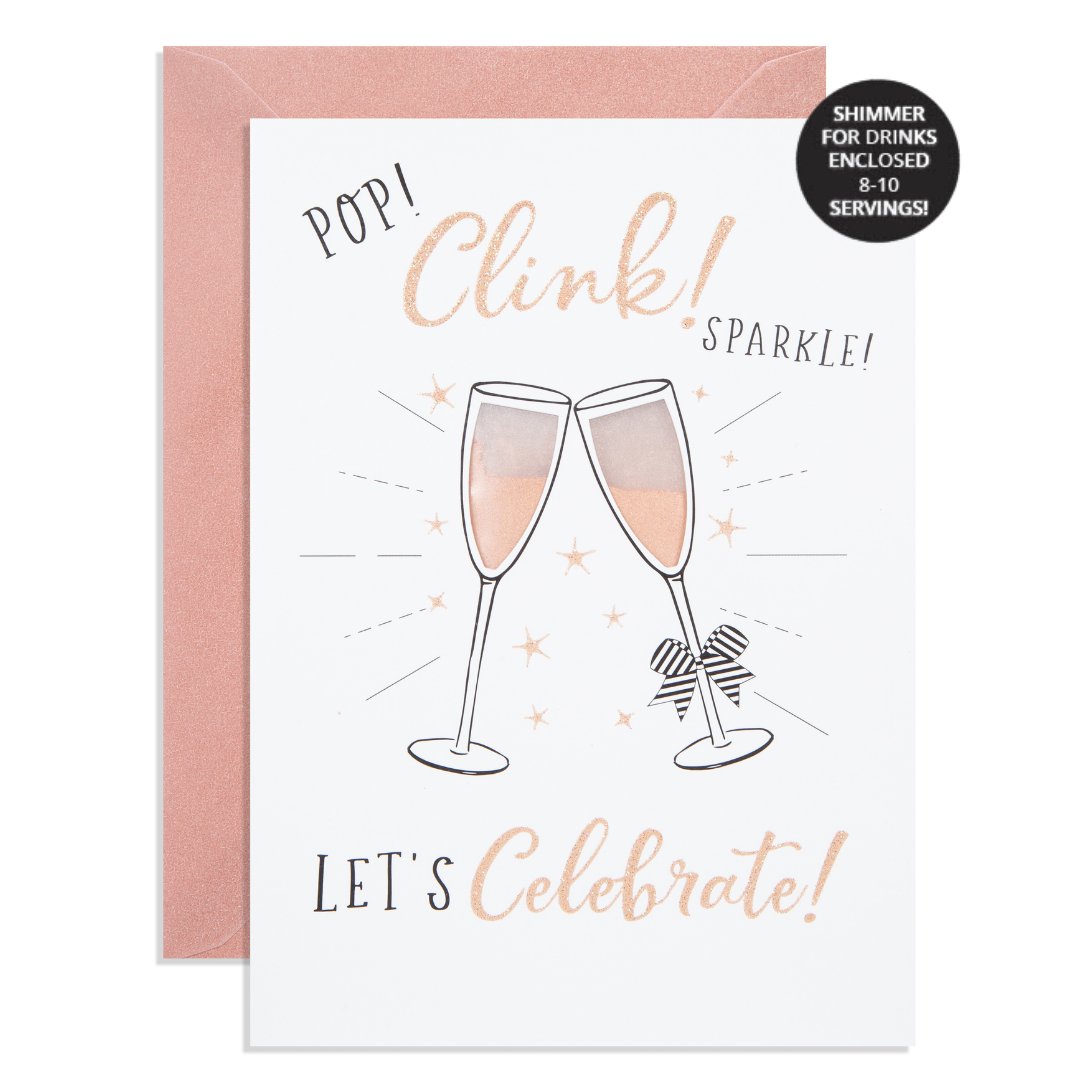 Bedazzled Drink Shimmer Celebration Card - Quirk Space