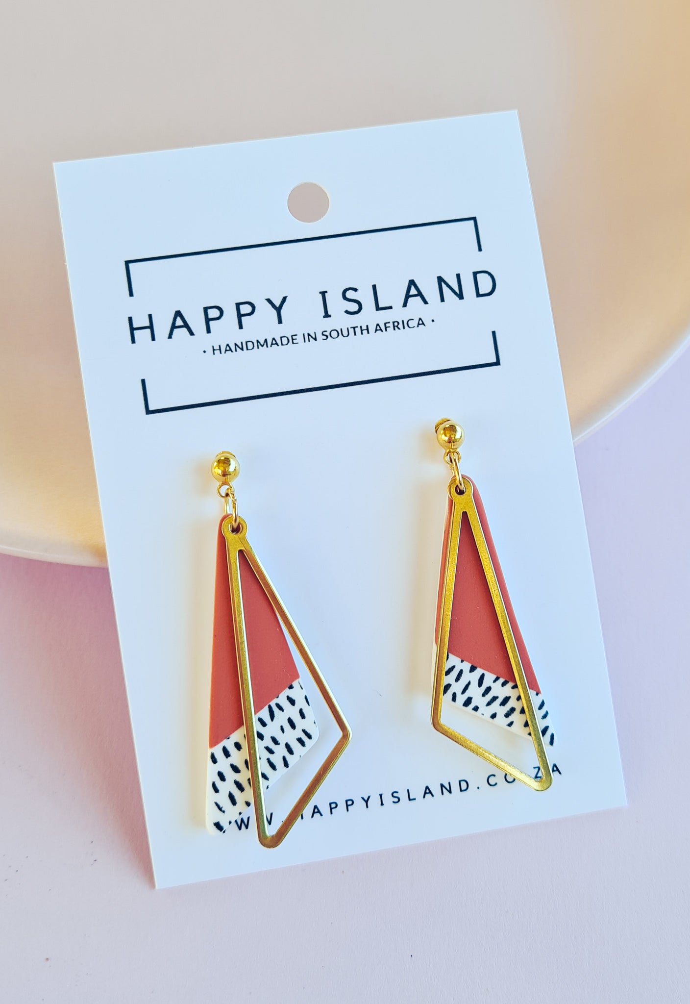 Celine Traingle Terracotta Earrings