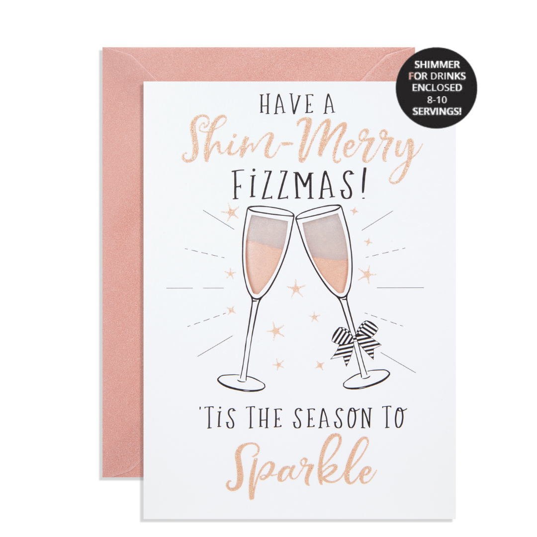 Bedazzled Drink Shimmer Christmas Card - Quirk Space