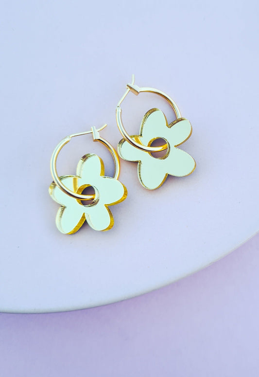 Daisy Dangle Earrings Gold