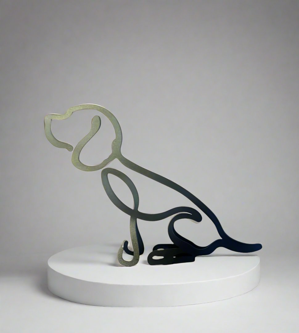 Minimalist Metal Dog Sculpture - Quirk Space
