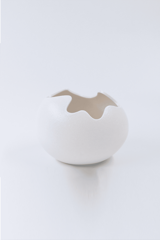 White Ceramic Eggshell Vase