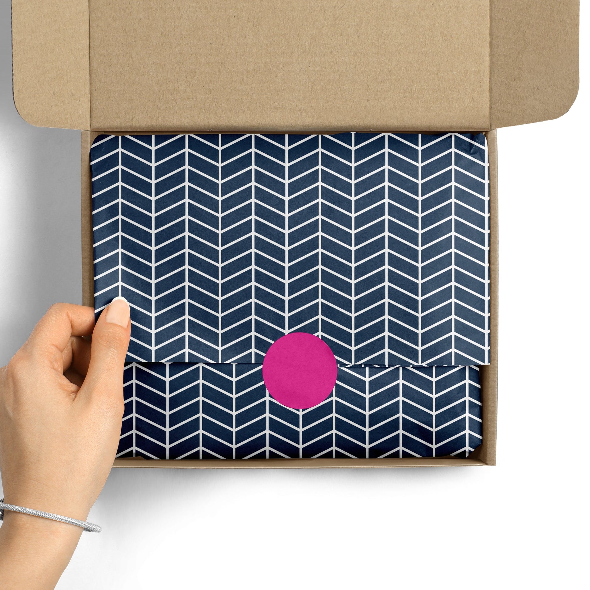 Navy & White Herringbone - Tissue Paper Gift Pack