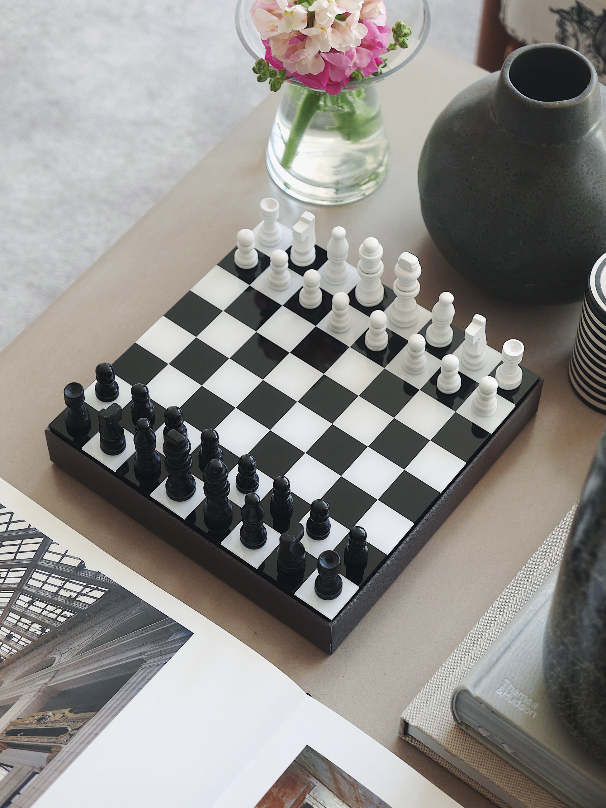 Printworks Art of Chess Black & White - Contemporary Chess Boards - Quirk Space