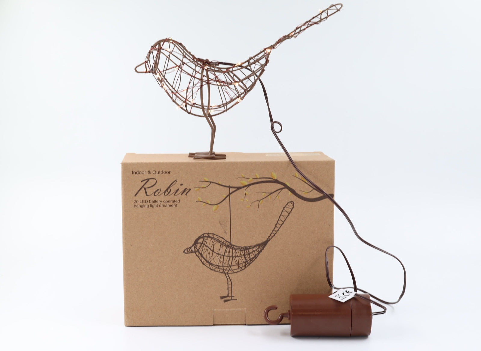 Hanging Robin Fairy Light Ornament