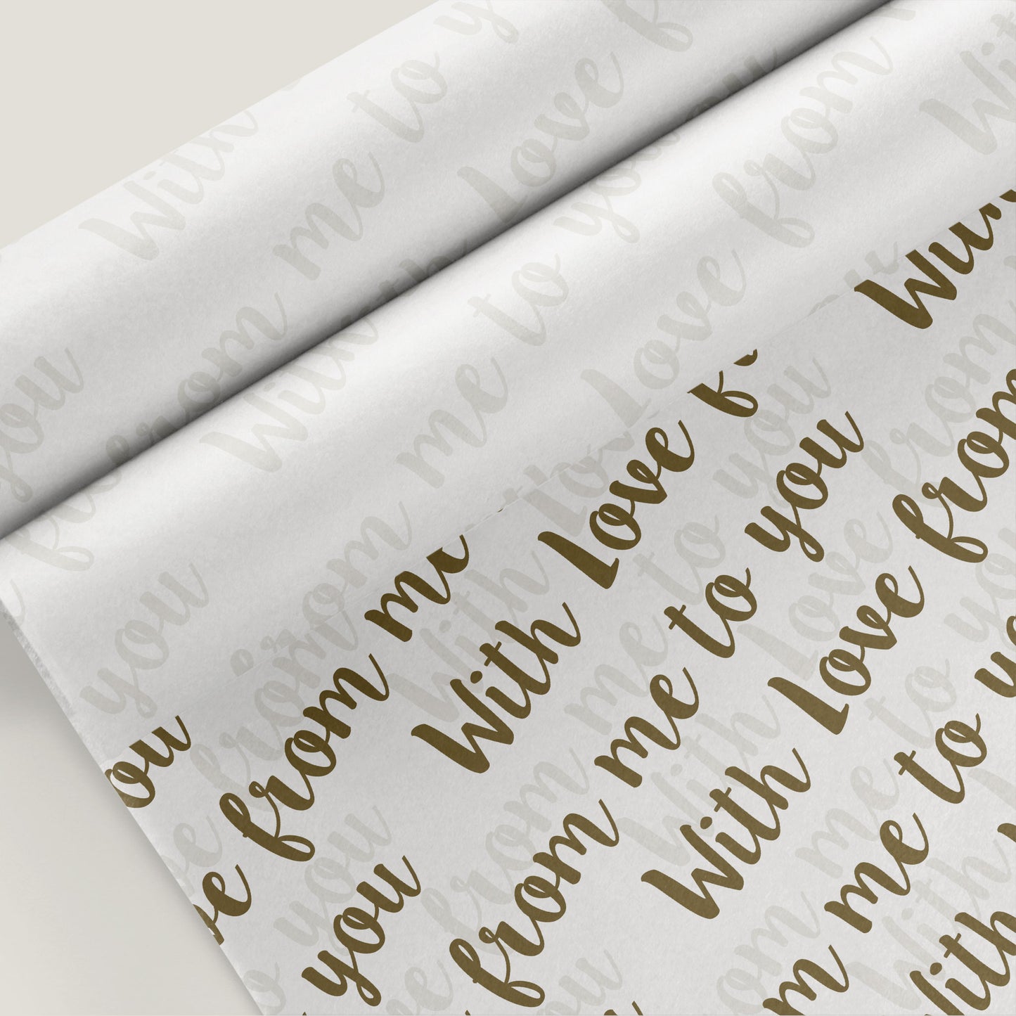 With Love Gold & White Tissue Paper Gift Pack