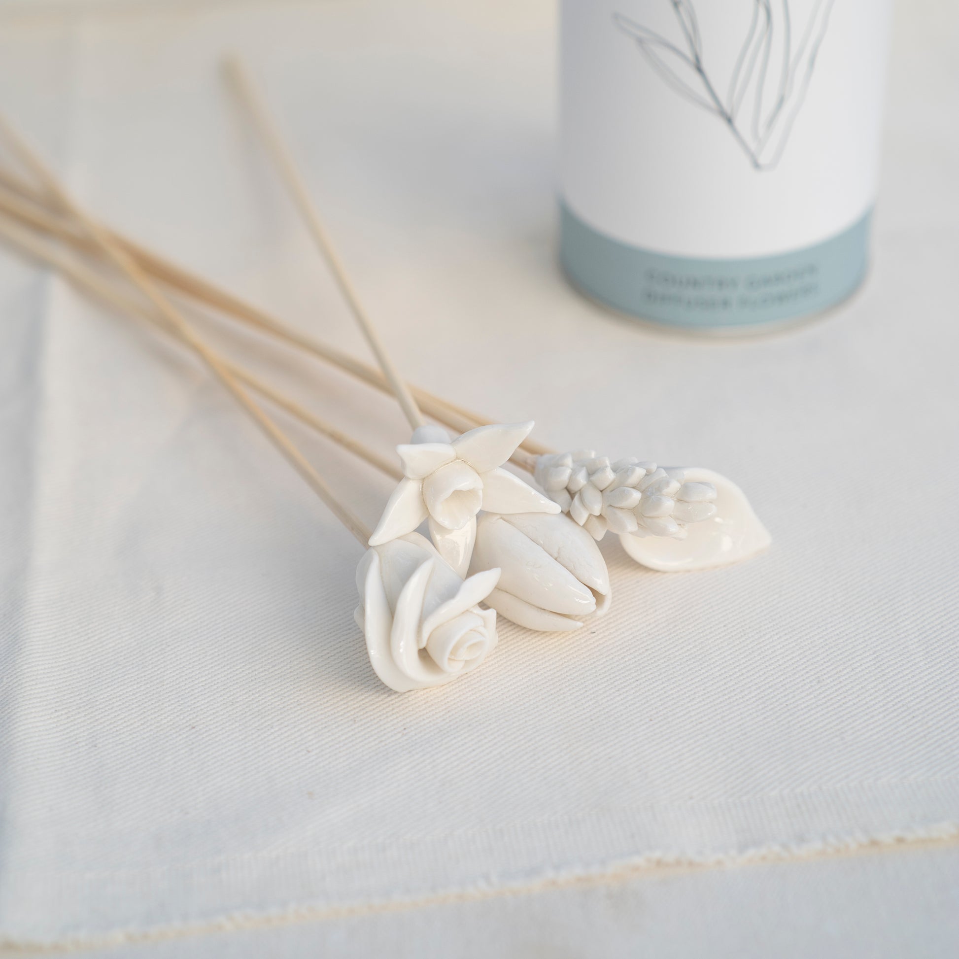 Porcelain & Bamboo Diffuser Flowers - Quirk Space