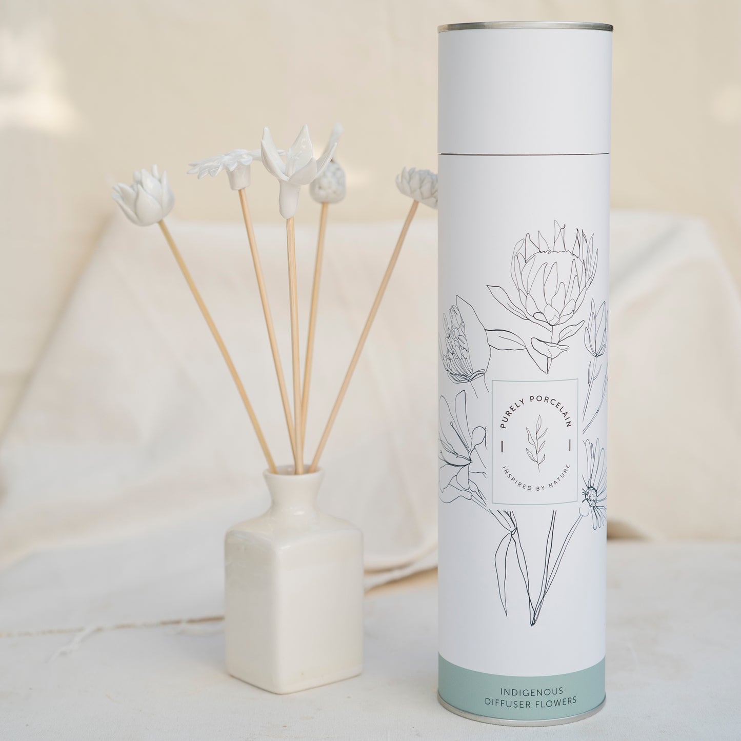 Porcelain & Bamboo Diffuser Flowers - Quirk Space
