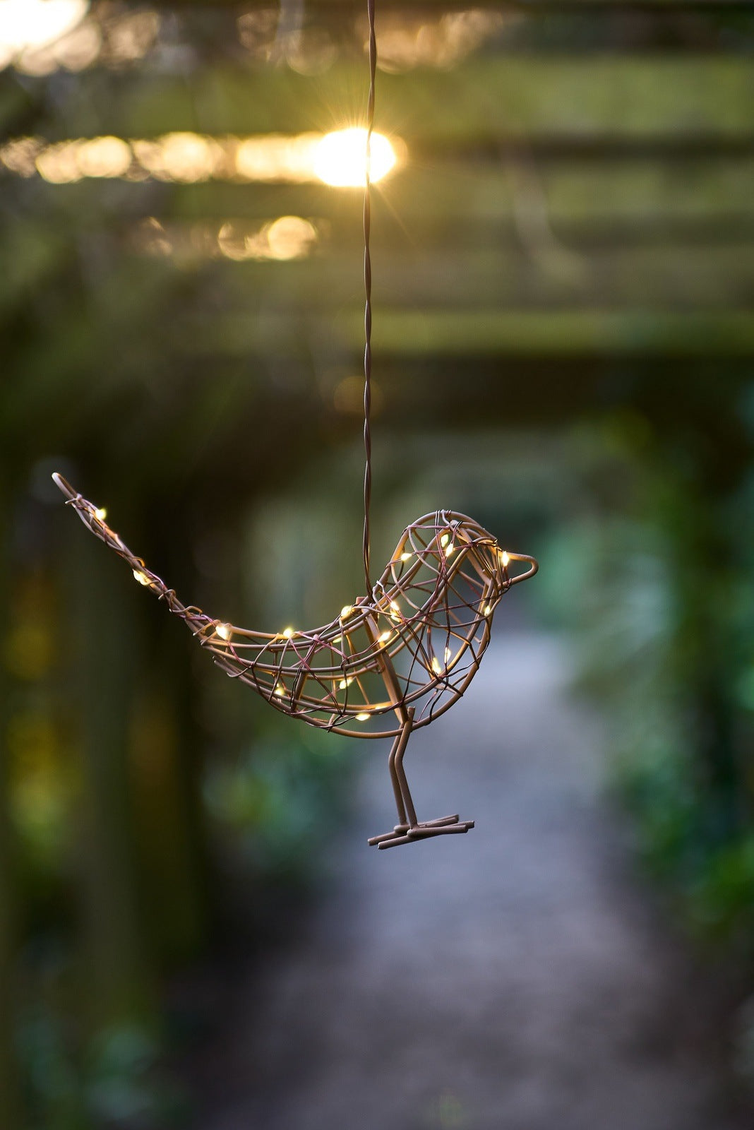 Hanging Robin fairy light ornament