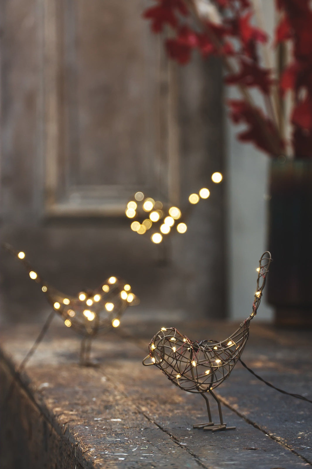 Hanging Robin fairy light ornament