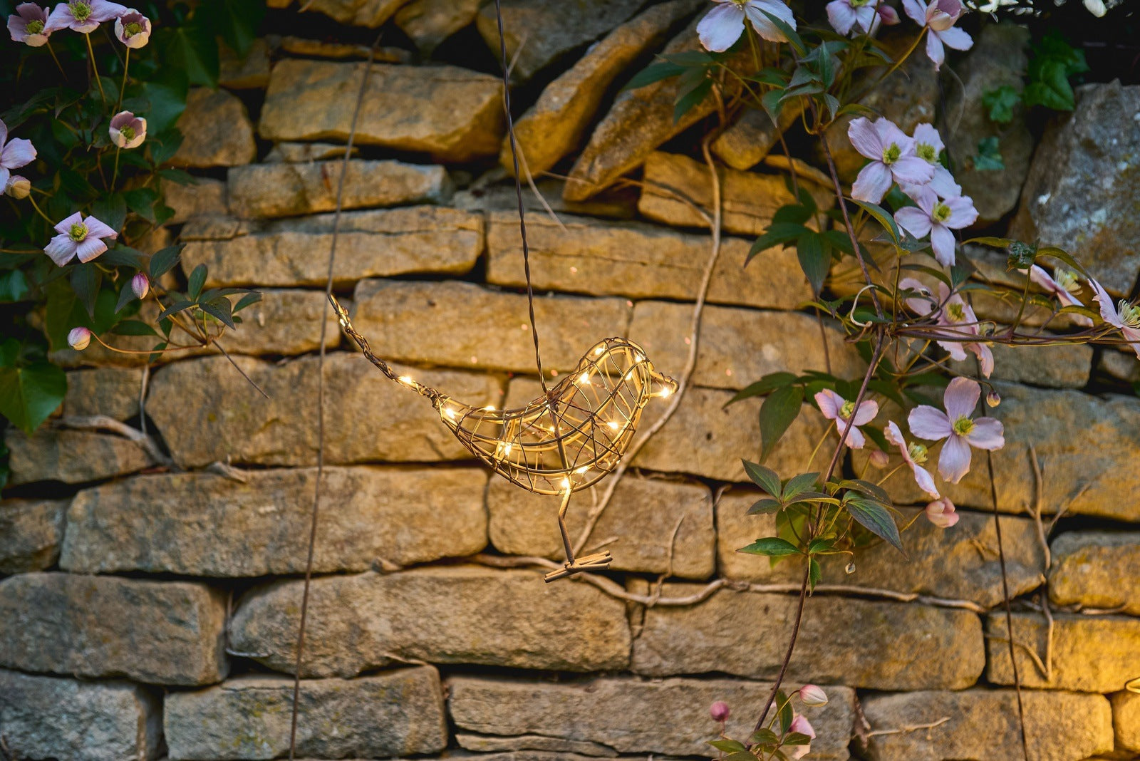 Hanging Robin fairy light ornament