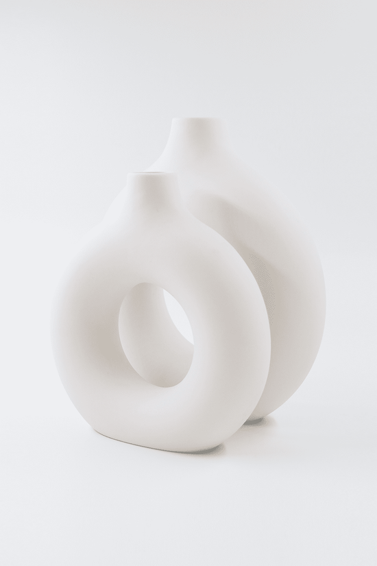 Medium ceramic donut vase