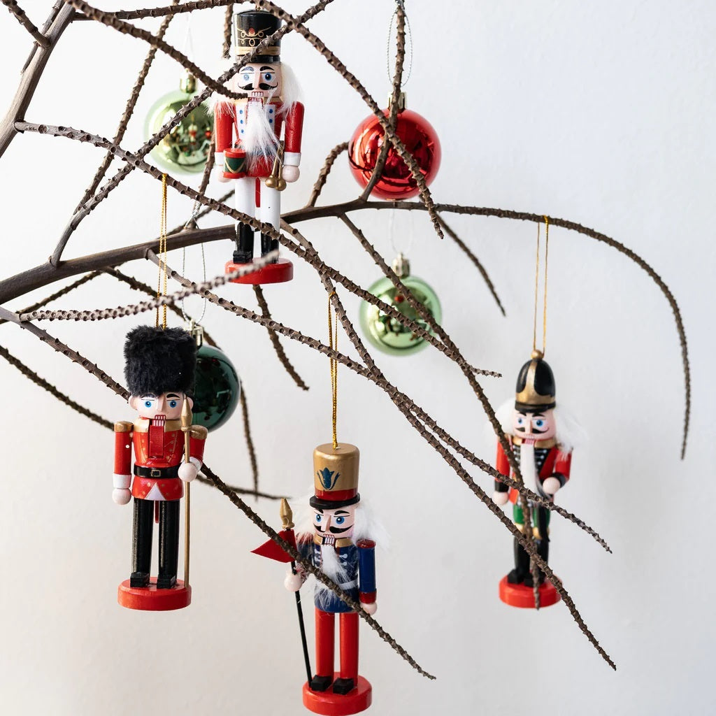 Hanging Wooden Nutcracker Decorations - Set of 4 - Quirk Space