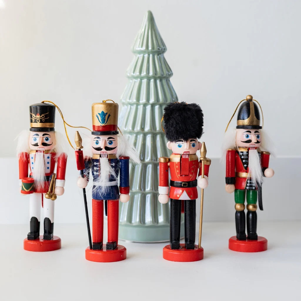 Hanging Wooden Nutcracker Decorations - Set of 4 - Quirk Space