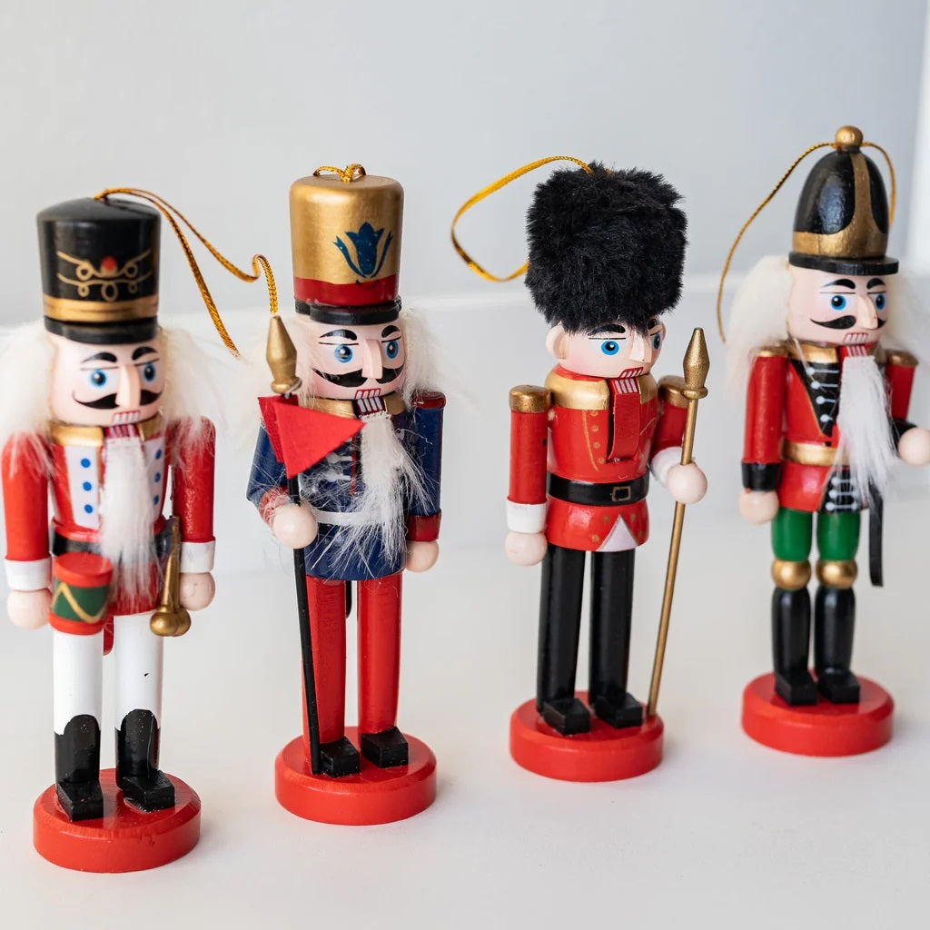 Hanging Wooden Nutcracker Decorations - Set of 4 - Quirk Space